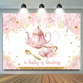 A Baby Ist Brauen Blumen Hintergrund für babydusche